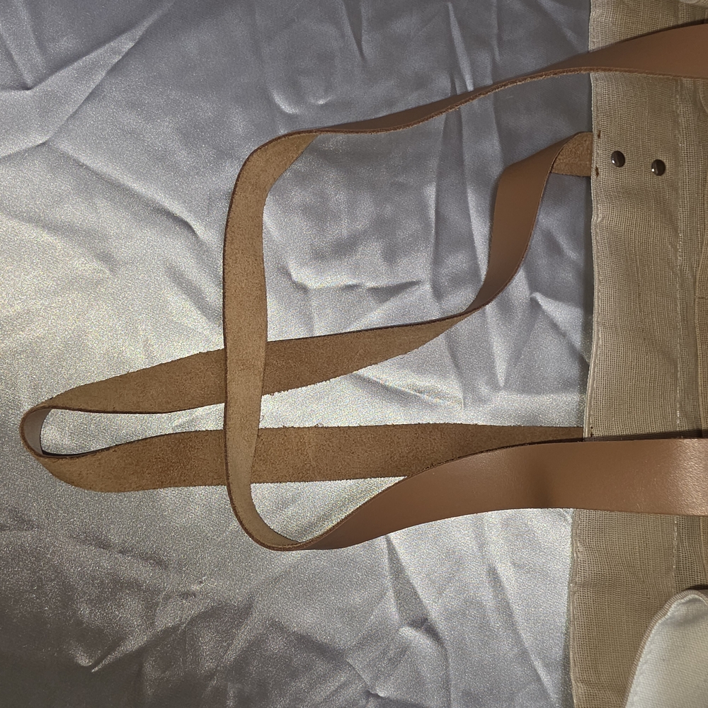 Farmer's Market Canvas Tote Bag - Tan, Cream, Brown - Picture 8 of 9